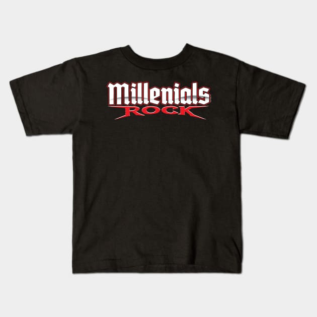 Millenials Rock Kids T-Shirt by Illustratorator